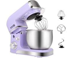 Elektrische Keukenmixer - Handmixer Staande Mixer - Bakken Thuis - Compact Ontwerp - 3 Liter Kom - Paars