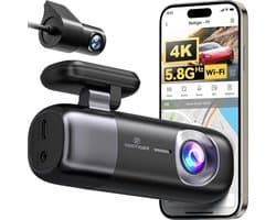 Dashcam voor auto - Zwart - 4K + 1080P Dual Lens - Met Wifi, GPS en Parkeermodus - Voor Veilig Rijden en Bewaking