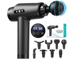 Massage Gun - Spier Massager - Spierherstel Bevorderen - 30 Snelheden - 25 x 23 x 5 cm - Zwart