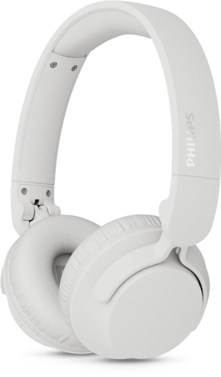PHILIPS TAH4000 draadloze on-ear hoofdtelefoon, 70 uur afspeeltijd, Dynamic Bass, 32 mm drivers, Bluetooth 6.0 Multipoint, snelkoppelen, vervangbare kussentjes & batterij, licht & opvouwbaar – Wit — afbeelding 1