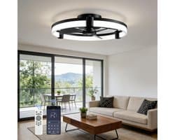 Plafondventilator met Verlichting – LED Lamp en Ventilator in 1 – Dimbaar 3000K-6500K – Afstandsbediening – 6 Snelheden – Zomer- en Winterstand – Stil en Energiezuinig