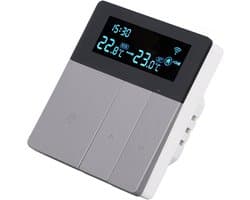 Slimme Thermostaat - Programmeerbare Regelaar - Comfortabel Wonen - Nauwkeurige Vloerregeling - AC 90-240V - Grijs
