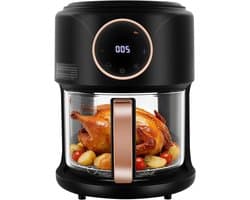 Heteluchtfriteuse - Luchtfriteuse Airfryer - Gezond Frituren - Visueel 360° Zicht - 42 Liter - Zwart