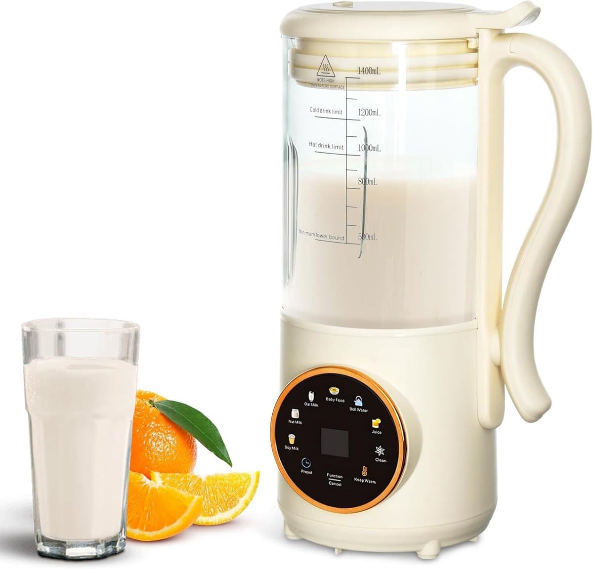 1,4L, Automatische Sojamelkmaker, met Vertragingsinstelling, Zelfreinigend, LED-scherm, voor het Maken van Zelfgemaakte Plantaardige Melk — afbeelding 1