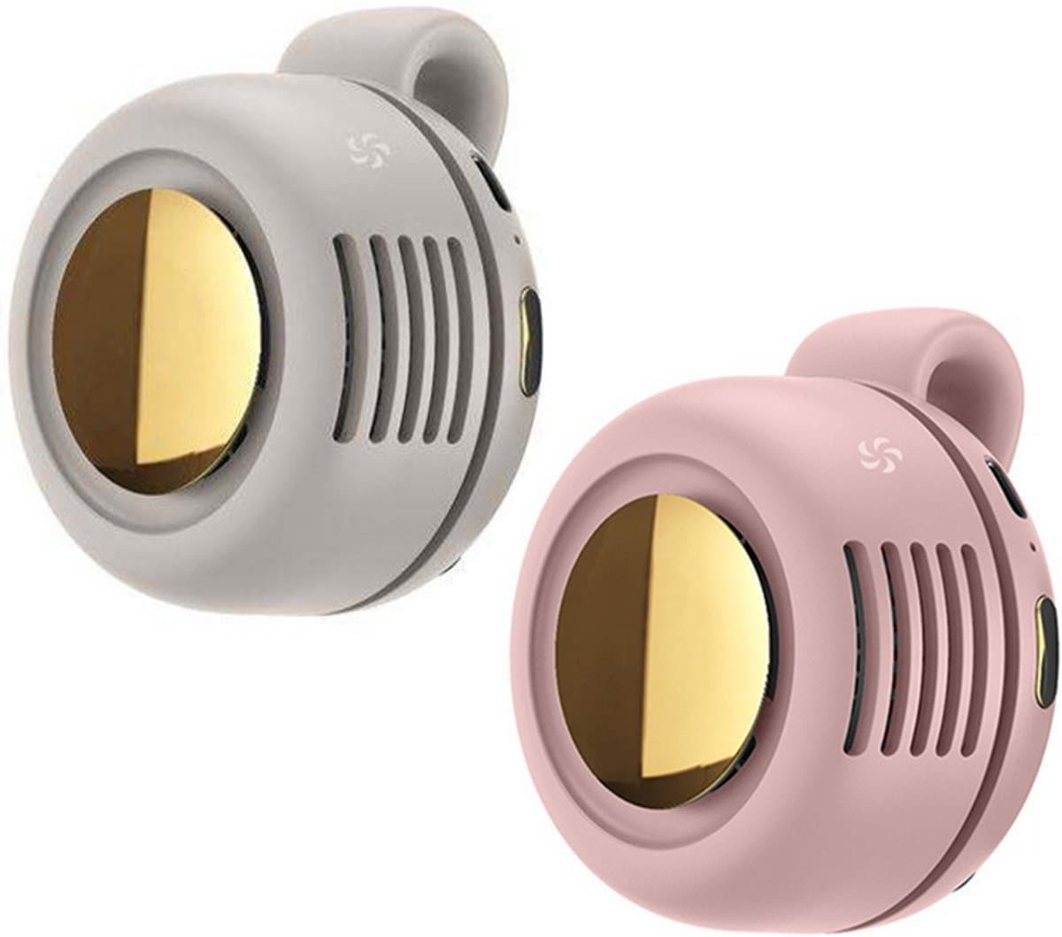 Mini Ventilator - 2 Stuks - Clip-On Ventilator - Oplaadbare USB Ventilator - Portable Clip Fan - Nekventilator - USB Oplaadbare Stille Bladeless Ventilatoren - Verstelbare - Geschikt Voor Buiten, Op Reis En Op Kantoor - Roze, Wit — afbeelding 1
