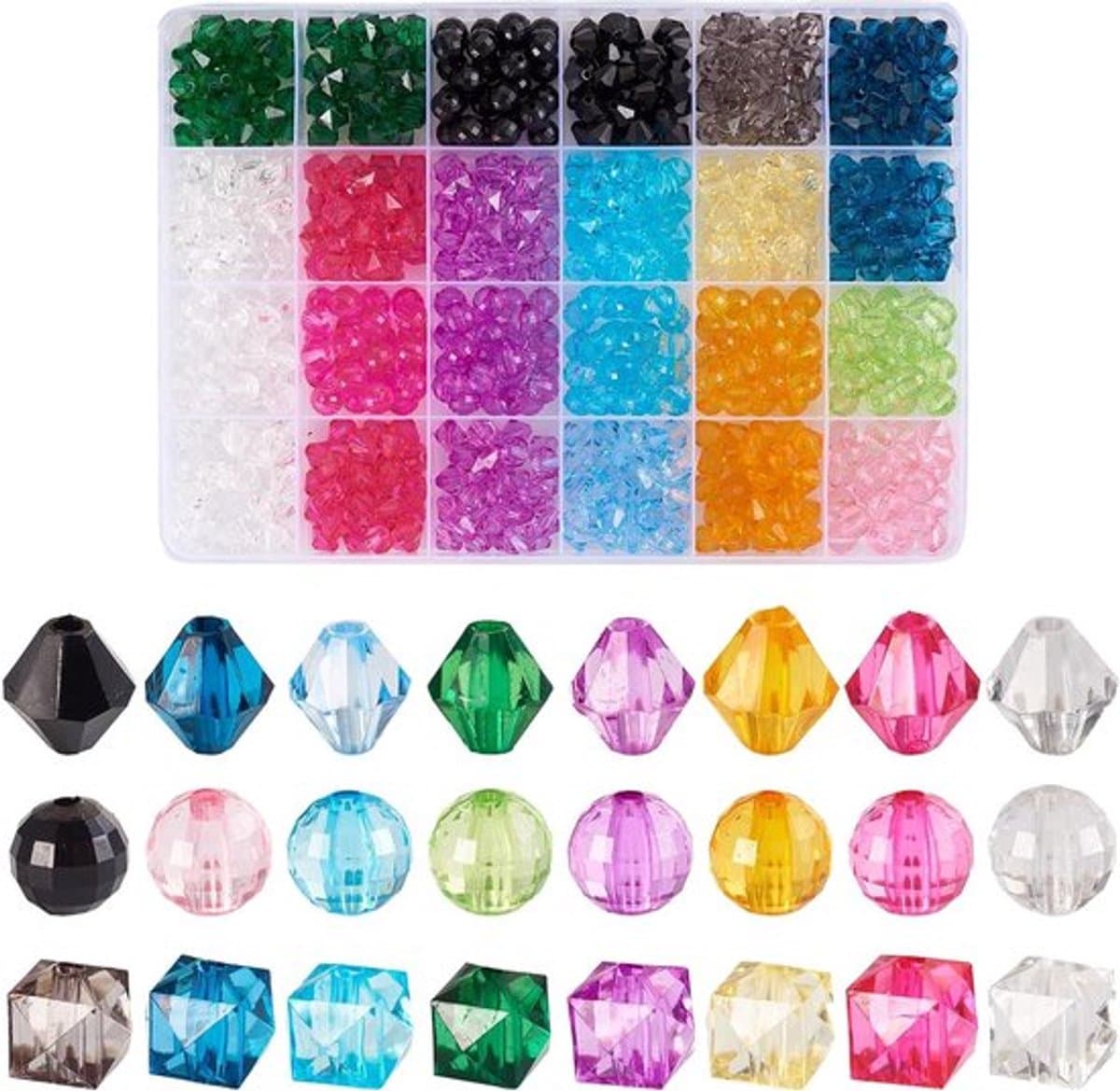 Transparante acrylkralen van 8 mm diameter, 640 stuks voor het maken van DIY sieraden met een heldere en lichte uitstraling — afbeelding 1