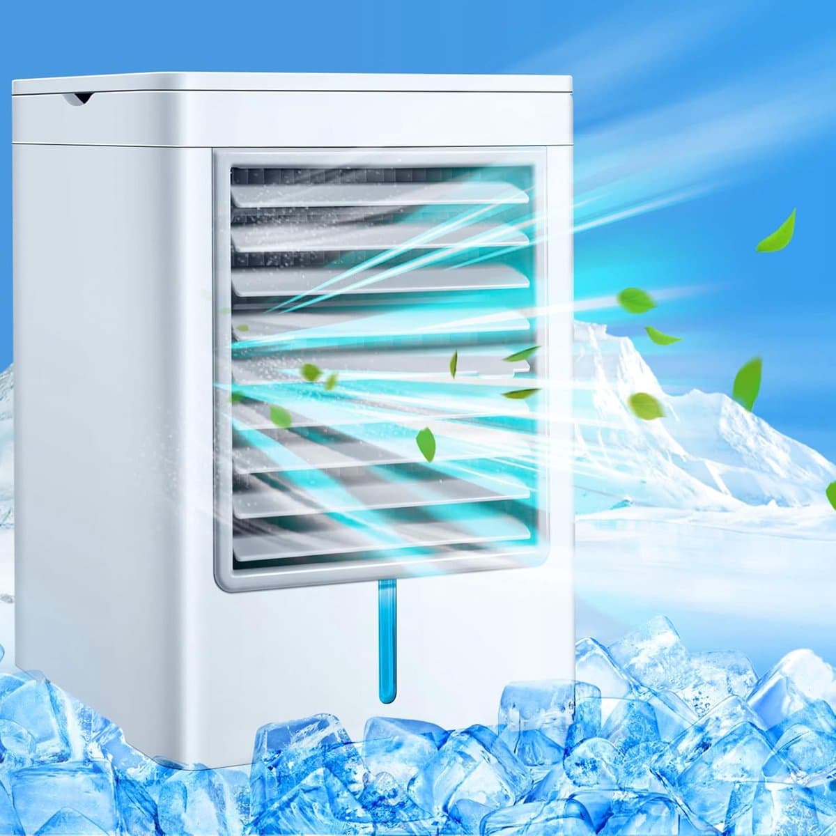 Mini Luchtkoeler – Draagbare Aircooler – Stil – 3 Snelheden – USB-C – Zwart/Wit — afbeelding 1