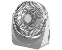 Witte, draagbare bureauventilator, stille werking, 3 snelheden, 90° verstelbare kantelhoek, wit, 20*8,5*21,5 cm