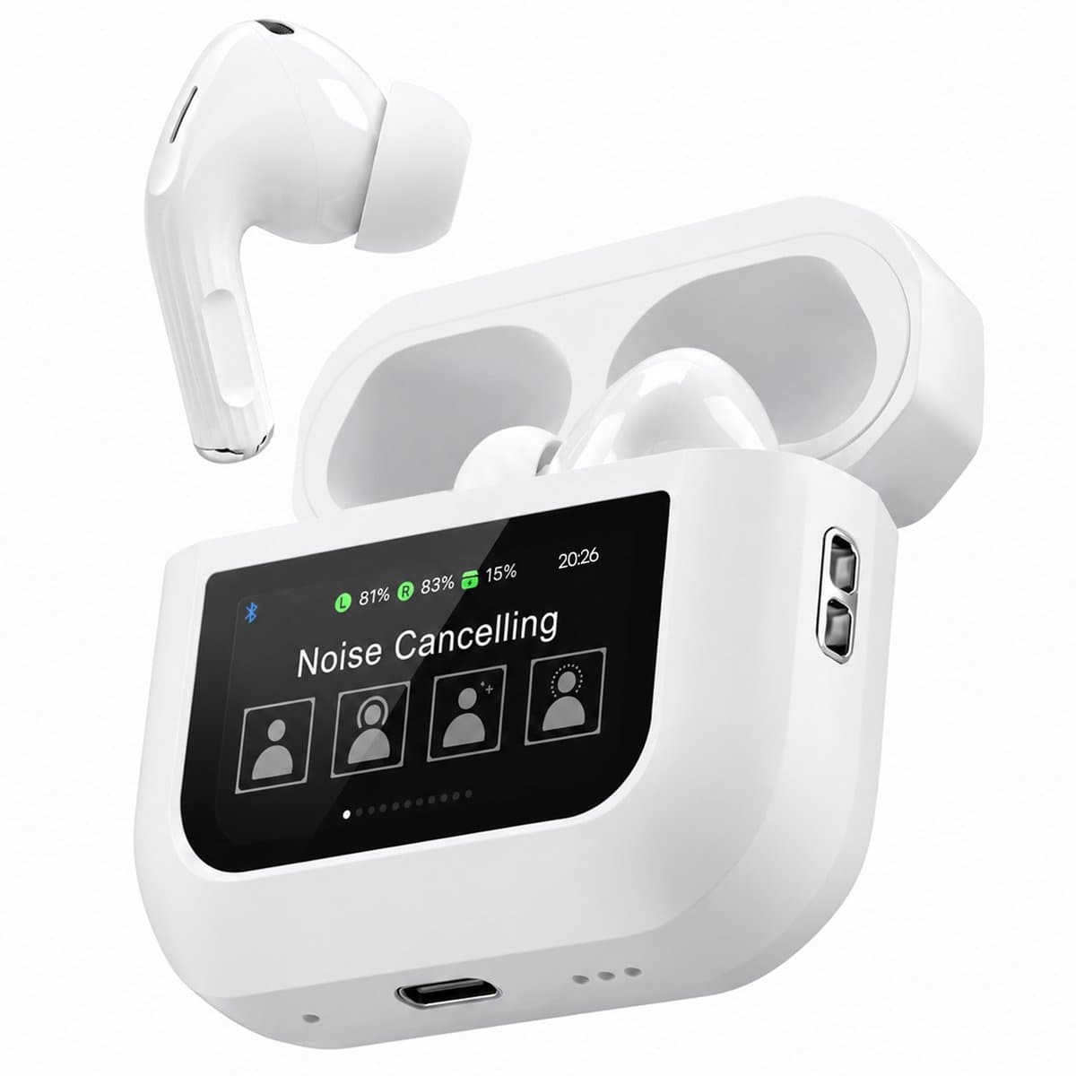 Phreeze TWS9 Pro ANC - Draadloze Oordopjes - Noise Cancelling Oortjes - Bluetooth Oordopjes - In Ear Oortjes - Muziek, Bellen & Sporten - Oplaadcase met Scherm — afbeelding 1