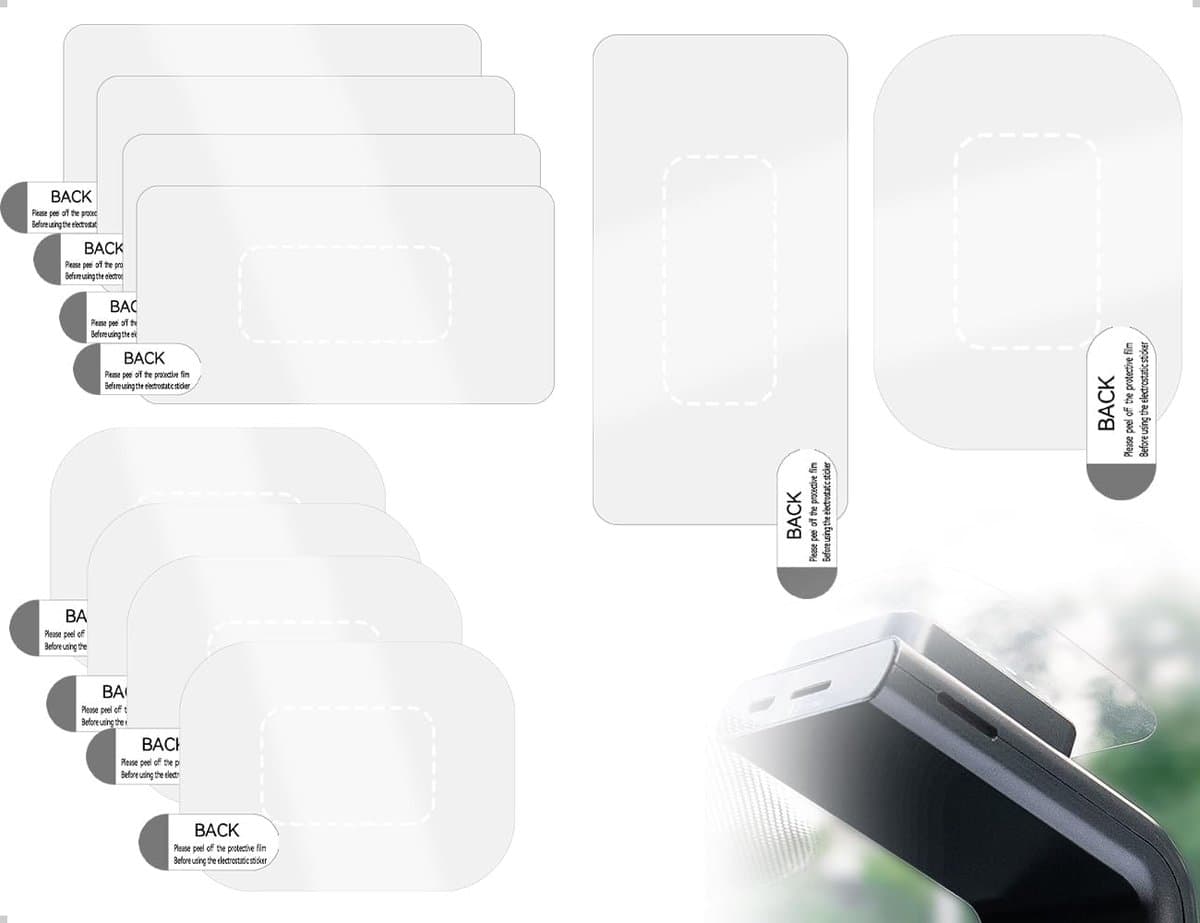 SnelShoppen - Pack van 8 Stickers voor Dashcam, Transparante Hechtingspads voor Voorruiten, Antistatische Folies voor Auto's — afbeelding 1