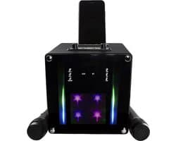 Karaoke Set Voor Volwassenen - Karaokesets Met 2 Microfoons + Geluidsgevoelige Lichten - Box + Draadloze Microfoon - 5W