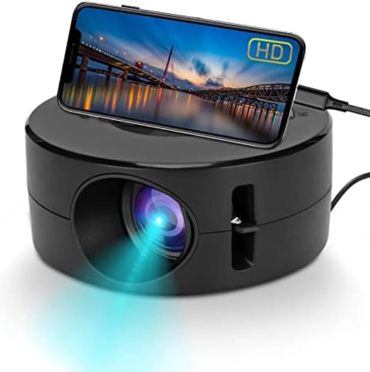 Mini Beamer - Schermresolutie van 1920x1080 - Projector - Mini Projector - HDMI - USB - Zwart - Smartphone - Draagbaar - Ingebouwde speaker — afbeelding 1