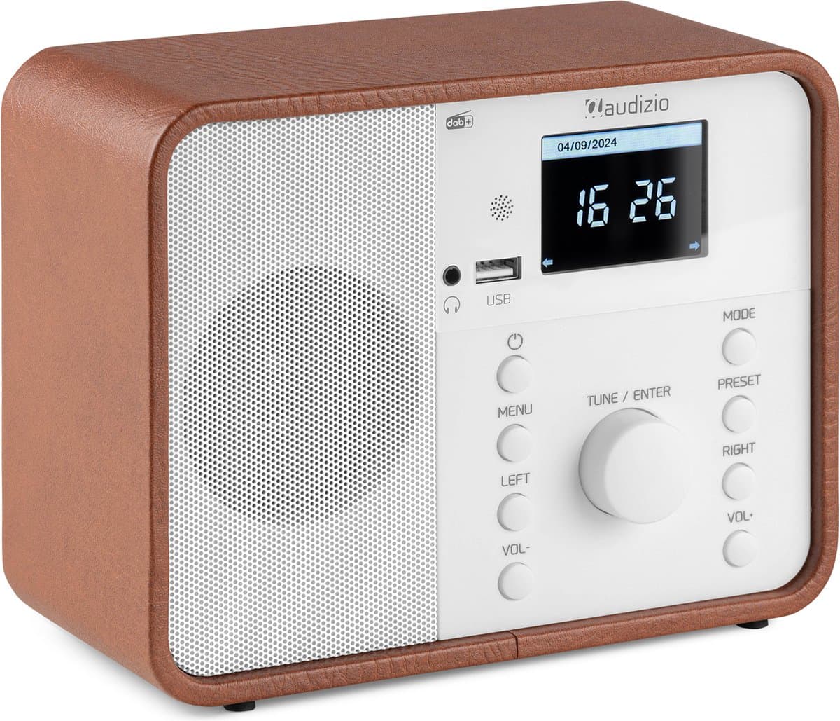 Internetradio - Audizio Nardo DAB+ / DAB radio met Bluetooth - Wekkerradio - Wit — afbeelding 1