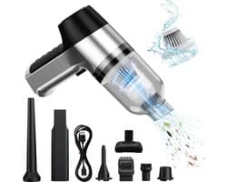 Handstofzuiger 12000 Pa USB-oplaadbaar - draadloos en draagbaar - 3-in-1 autostofzuiger - sterk met 2 wasbare HEPA-filters - voor outdoor kantoorreiniging en dierenharen.