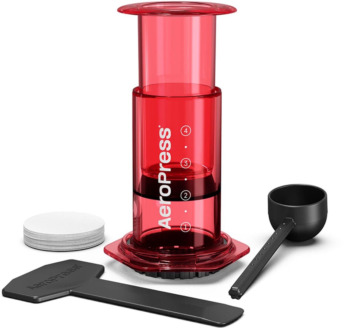 AeroPress Clear - Rood (Transparant) — afbeelding 1