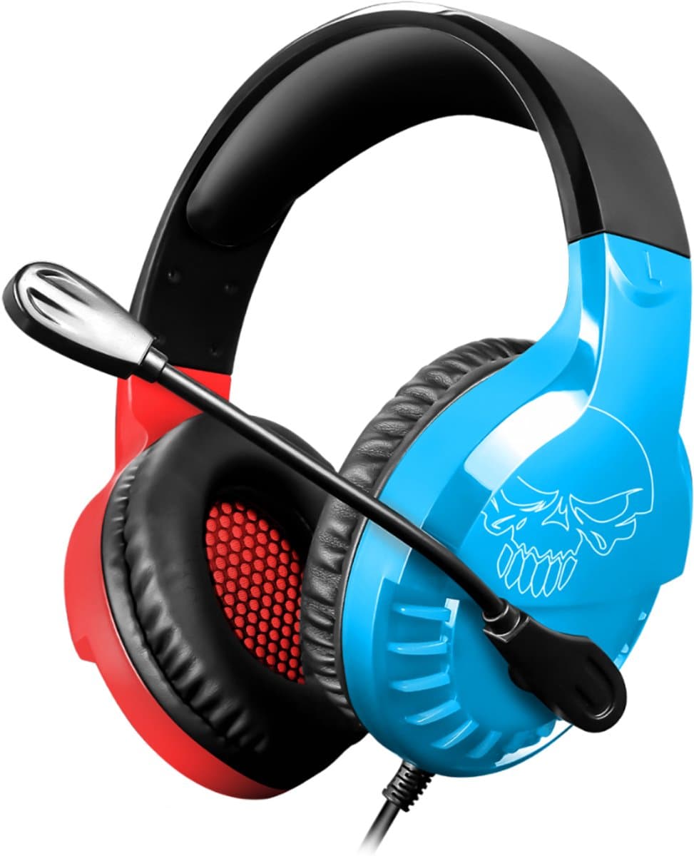 Spirit of Gamer Headset – Kinder Koptelefoon - Koptelefoon - Microfoon – Geschikt Voor Headset Nintendo Switch/PS5/PS4/Xbox Series X/S/Xbox One/Pc – Ruisonderdrukkende Microfoon – Verstelbare hoofdband – Helder geluid – Blauw/Rood/Zwart — afbeelding 1