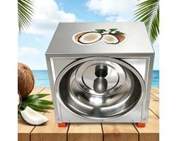 Elektrische Kokosrasp - Commerciële Rasp - Snel Vruchtvlees - Ovaal Raspstuk - 50 Kg Per Uur - Zilver
