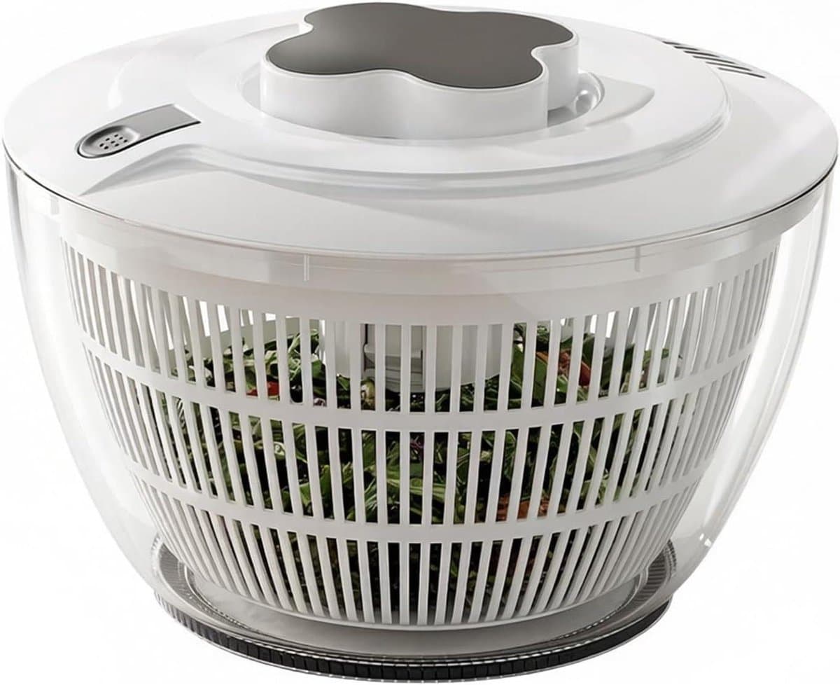 Fruit Reiniger Droger - Groente Centrifuge - Maaltijd Voorbereiding - Veelzijdig Ontwerp - 5 Liter Capaciteit - Wit — afbeelding 1