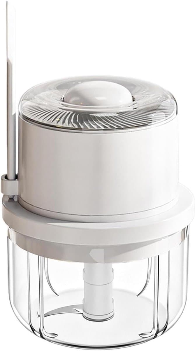 Elektrische Knoflookhakker - Mini Keukenmachine - Snel Ingrediënten Hakken - Zes Precisie Messen - 350 ml - Wit — afbeelding 1
