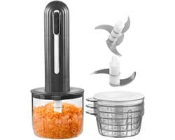 Elektrische Keuken Hakker - Mini Hakmachine Keuken - Snel Ingrediënten Snijden - Draadloos en Oplaadbaar - 400 ml - Zwart