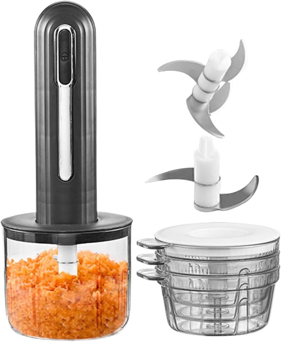Elektrische Keuken Hakker - Mini Hakmachine Keuken - Snel Ingrediënten Snijden - Draadloos en Oplaadbaar - 400 ml - Zwart — afbeelding 1