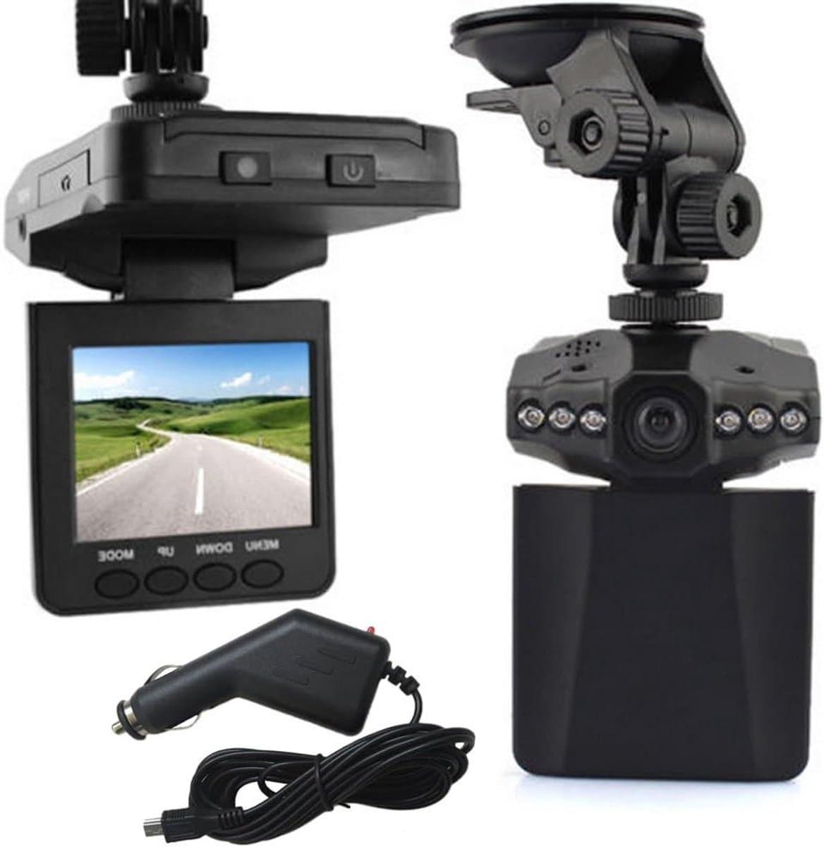 Auto DVR Recorder - Dashcam Camera - Verkeersveiligheid - 270 Graden Kijkhoek - 2.5 Inch LCD - Zwart — afbeelding 1
