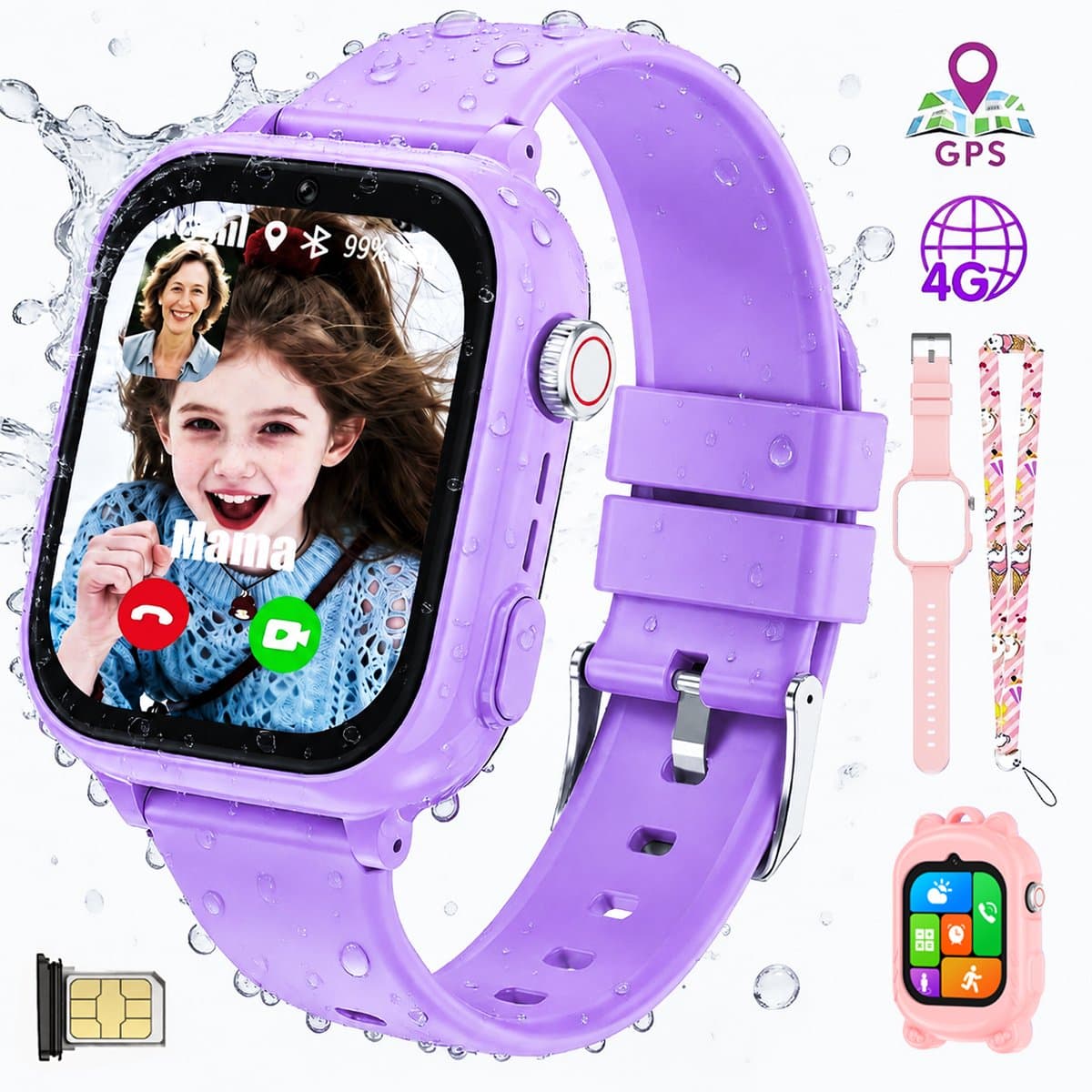Vashoy T53-Kinderhorloge-Nieuwe smartwatches voor kinderen met GPS-videogesprek-SOS-Leermodus-App om te downloaden-Cadeaus voor kinderen van 5 tot 16 jaar — afbeelding 1