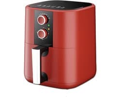 Digitale Airfryer - Heteluchtfriteuse - Gezond Koken - Olievrije Bereiding - 5 Liter Capaciteit - Rood