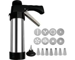 Koekjesmachine Churro Maker - Bakgereedschap Deegpers - Zelf Gebak Maken - Roestvrijstalen Mondstuk - 22x16x6 cm - Enkel Kenmerk