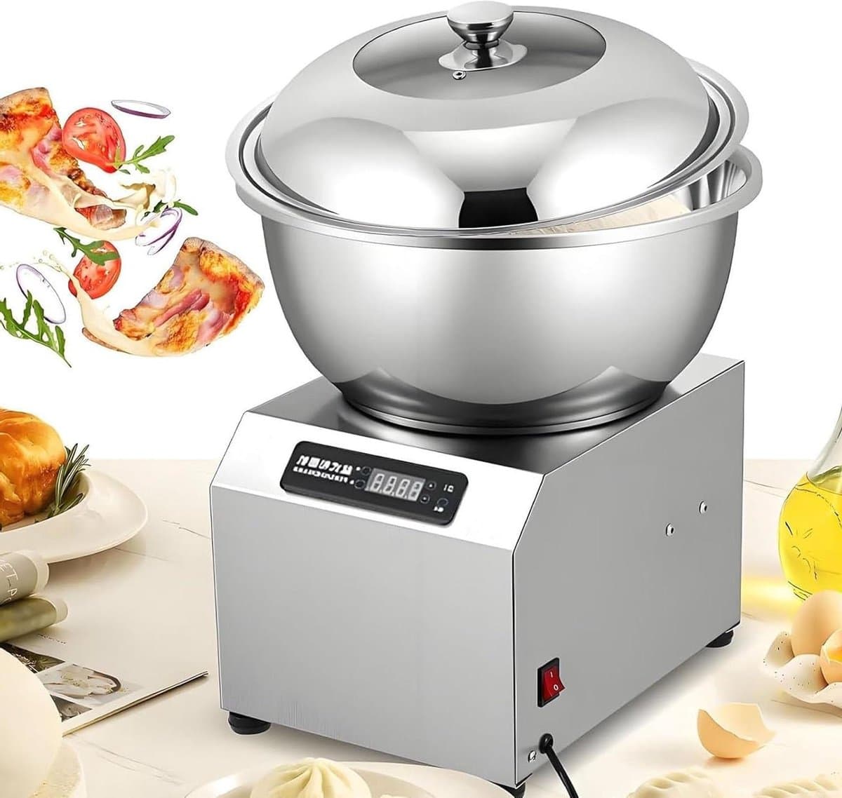 Professionele Kneedmachine - Deegmixer Keukenmachine - Bakken Brood Maken - Dubbele Rotatie Technologie - 5kg/8kg Capaciteit - Zilver — afbeelding 1