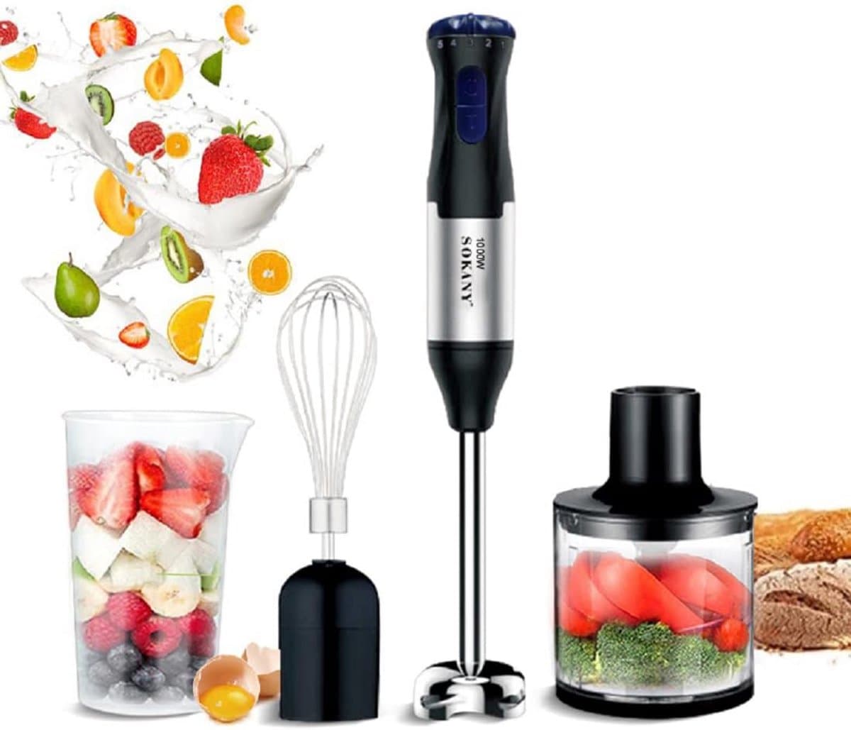 Keukenmachine - Staafmixer - Gerechten Bereiden - 4-in-1 Multifunctioneel - 700 ml - Multicolor — afbeelding 1