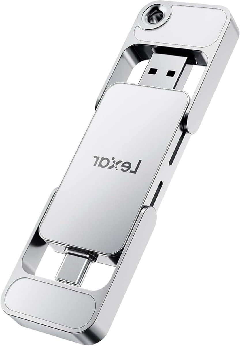 Externe SSD - Draagbare Opslag - Snelle Data Overdracht - Dubbele Connectoren - 1TB Capaciteit - Zilver — afbeelding 1