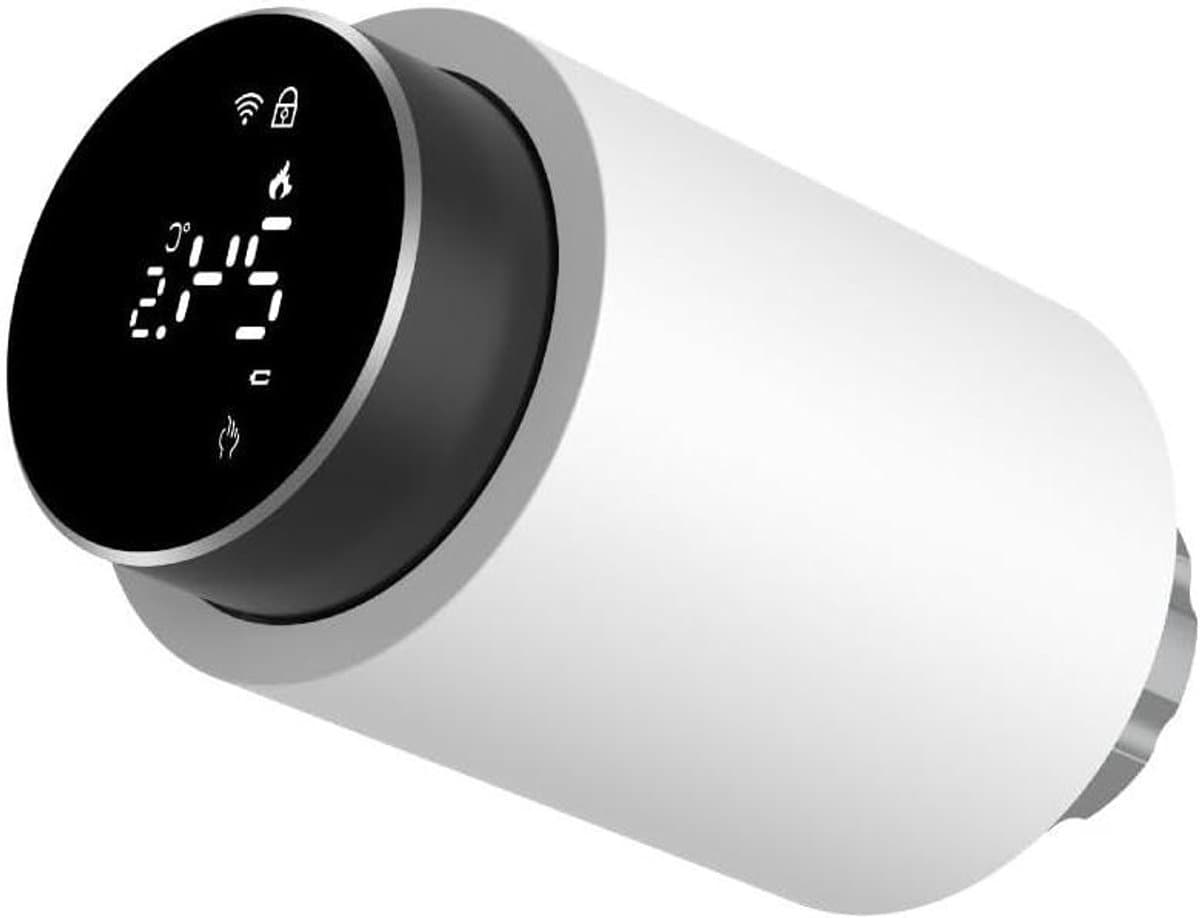 Thermostatische Radiator Klep - Slimme Verwarming - Energie Besparen - App en Spraakbesturing - 8 mm Motor - Wit Zwart — afbeelding 1