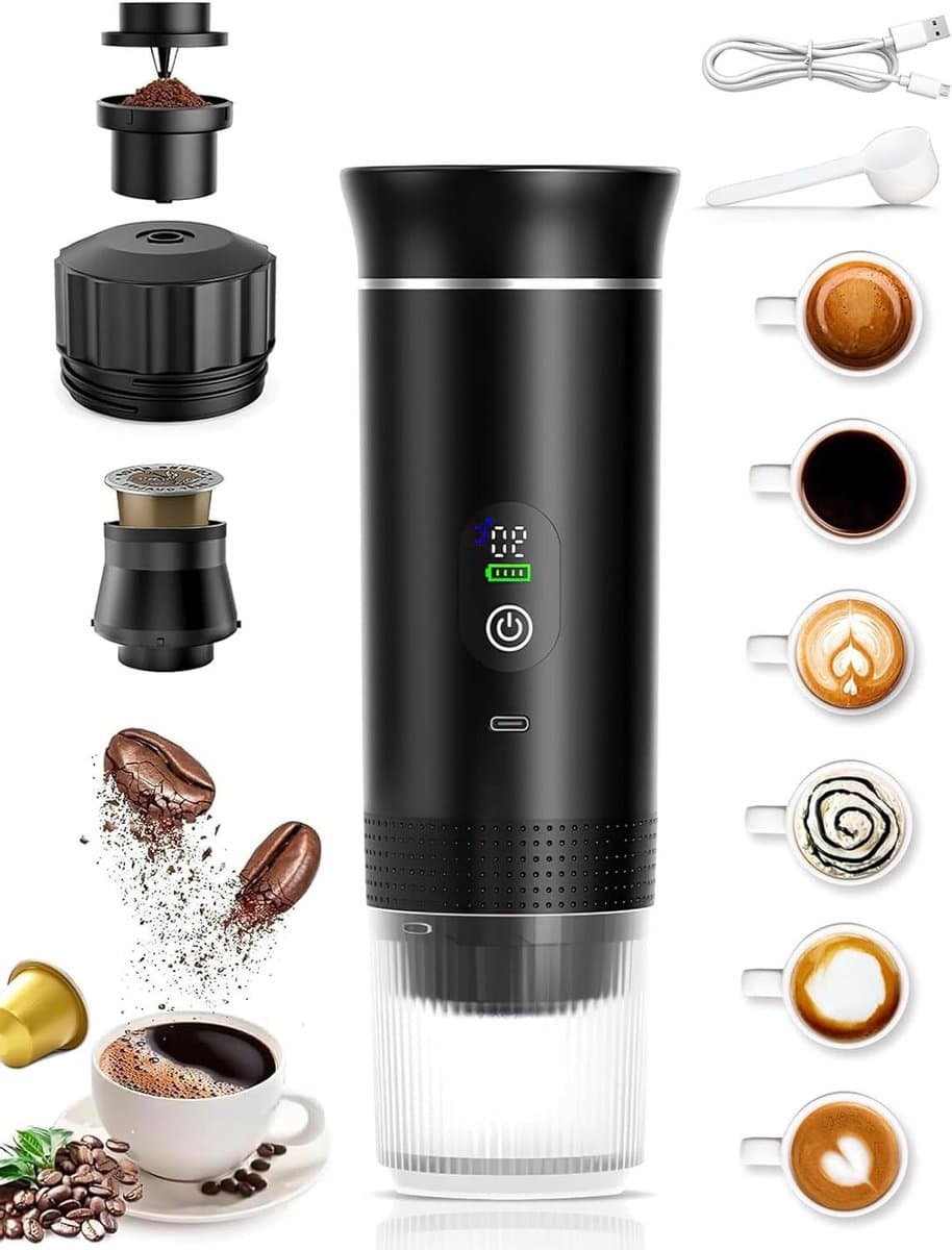 Koffiezetapparaat - Espresso machine - Verse koffie zetten - Compact design - 1-kops - Zwart — afbeelding 1