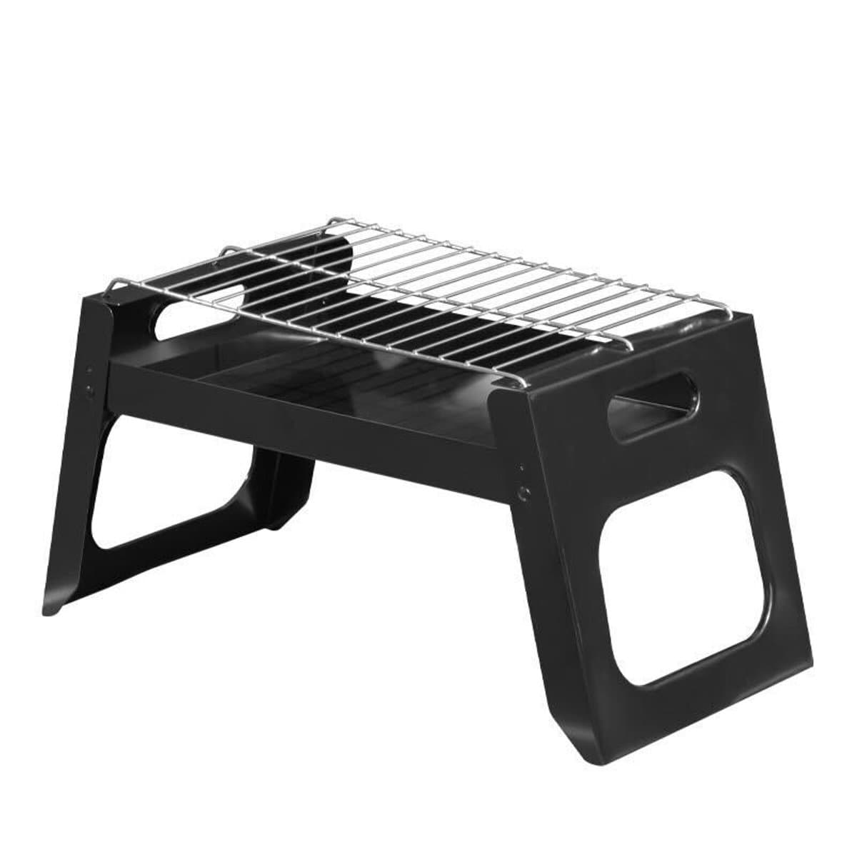 ZYLARO Opvouwbare Houtskoolbarbecues - Tafelbarbecue houtskool - Smoker mini barbecue - tafel bbq - Camping barbecues - Zwart — afbeelding 1