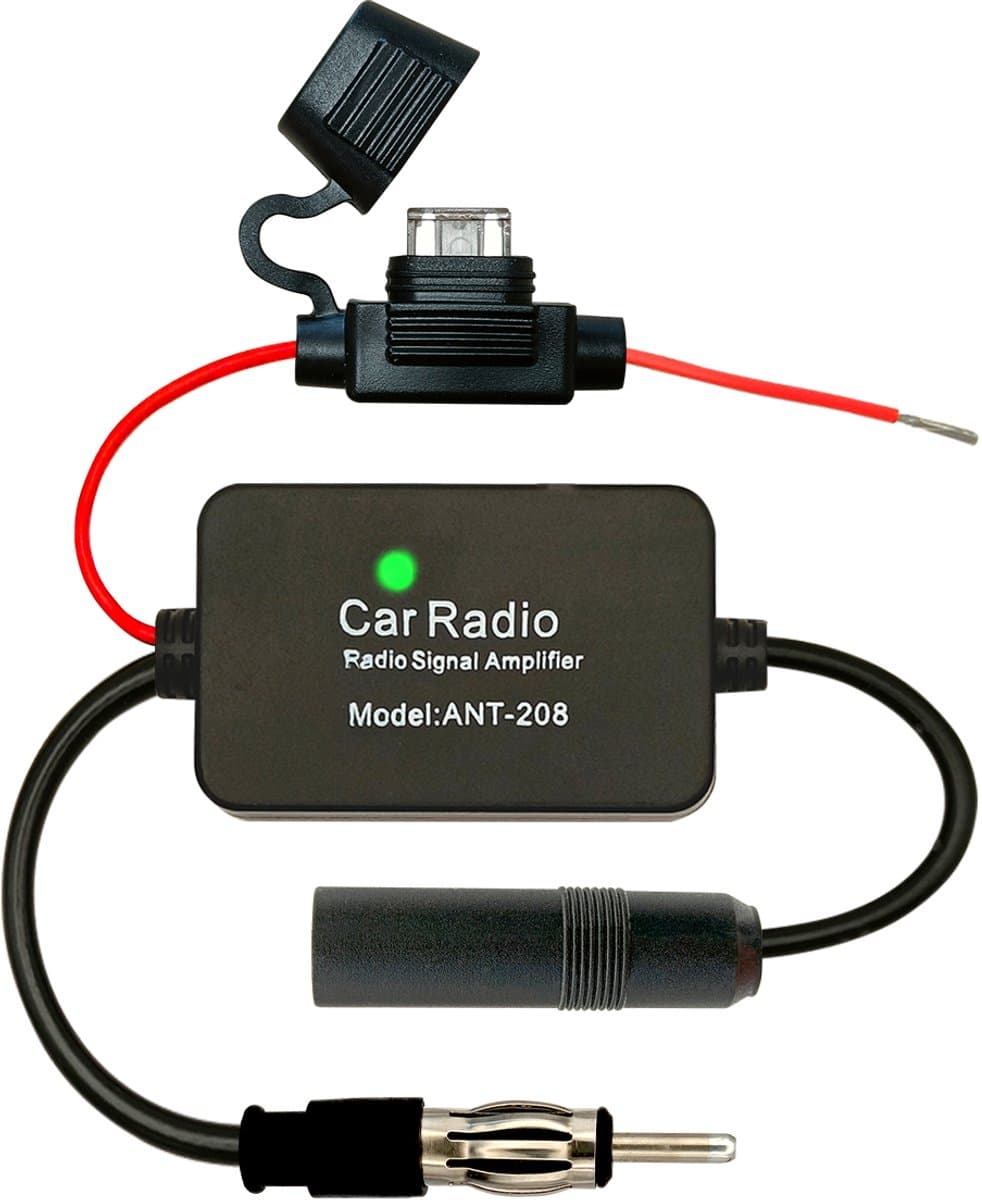 Universele Antenne Radio Signaalversterker - FM/AM - 85-112MHz - 25dB - 34cm - ANT-208 - Zwart — afbeelding 1