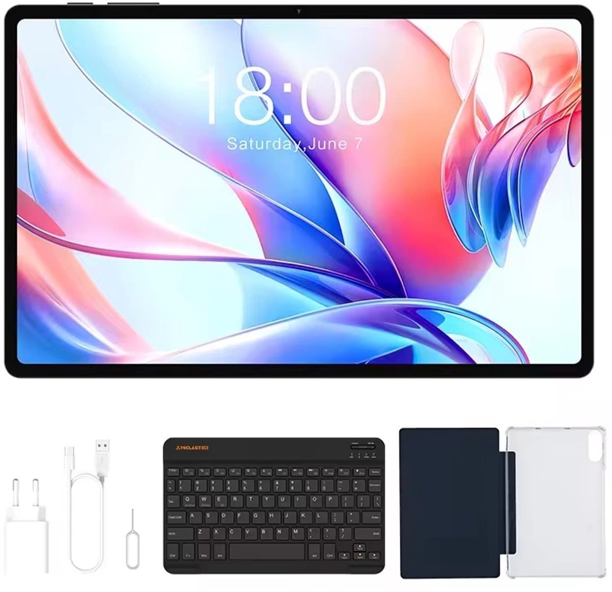 Teclast P50AI Android Tablet 11 inch 90Hz scherm AllWinner A733-AI octa-core (6GB + 10GB) Max. 16GB RAM 128GB LPDDR5 Wifi-6 7000mAh batterij AI tablet PC - Tablet With Case and KB — afbeelding 1