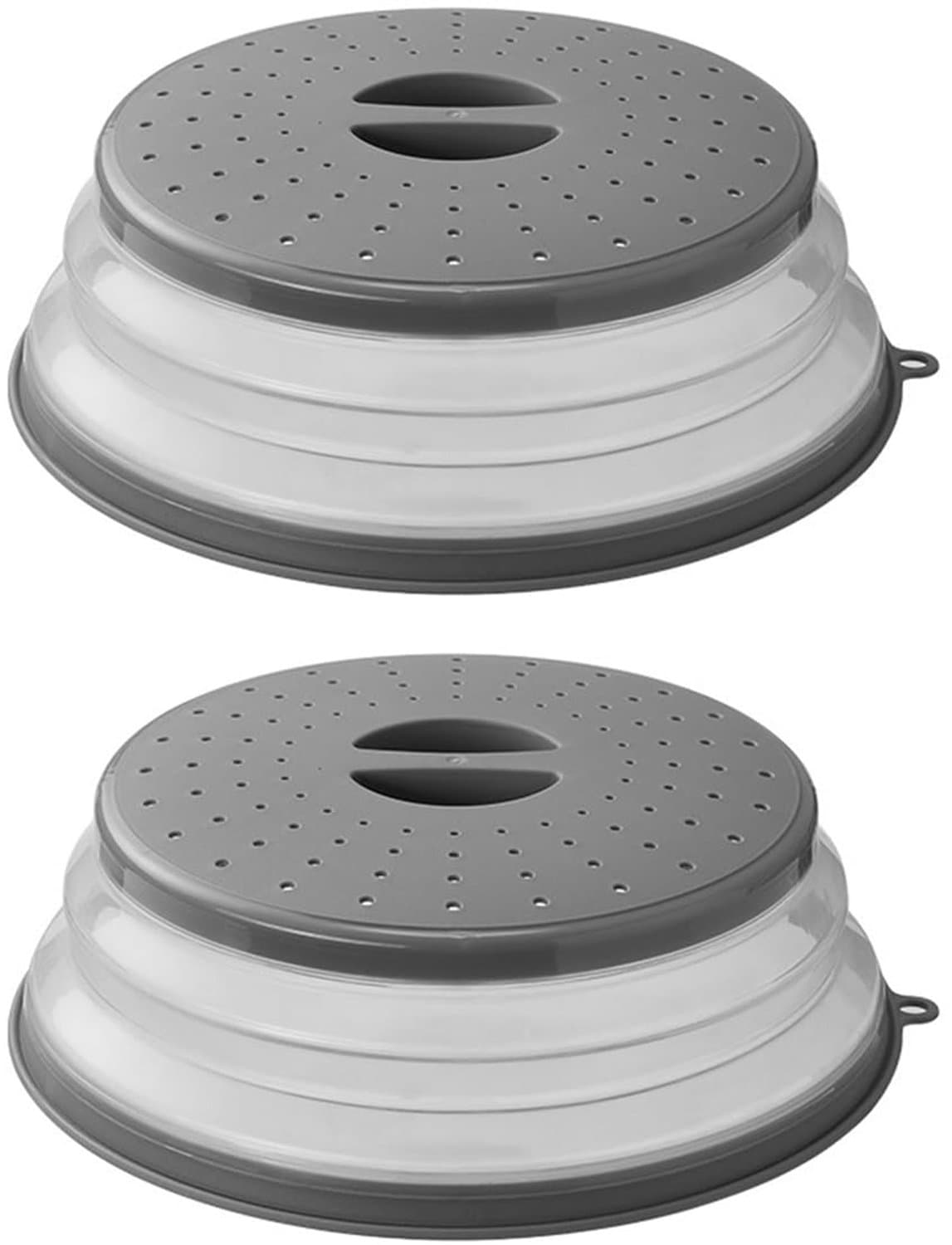 STUKS Opvouwbare Magnetron Spatdeksel Siliconen Magnetron Voedseldeksel met Stoomopeningen Multifunctionele Plastic Fruitmand Zeef — afbeelding 1