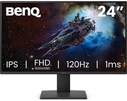 BenQ GW2491P Monitor met Speakers - 24 Inch Full HD IPS Scherm - 120Hz - 1ms MPRT - Eye Care - DisplayPort & HDMI