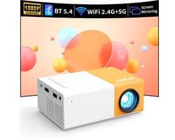 Mini Beamer Draadloos WiFi - 1920 x 1080 Resolutie - LED - Draagbaar - Voor Thuisbioscoop En Gaming