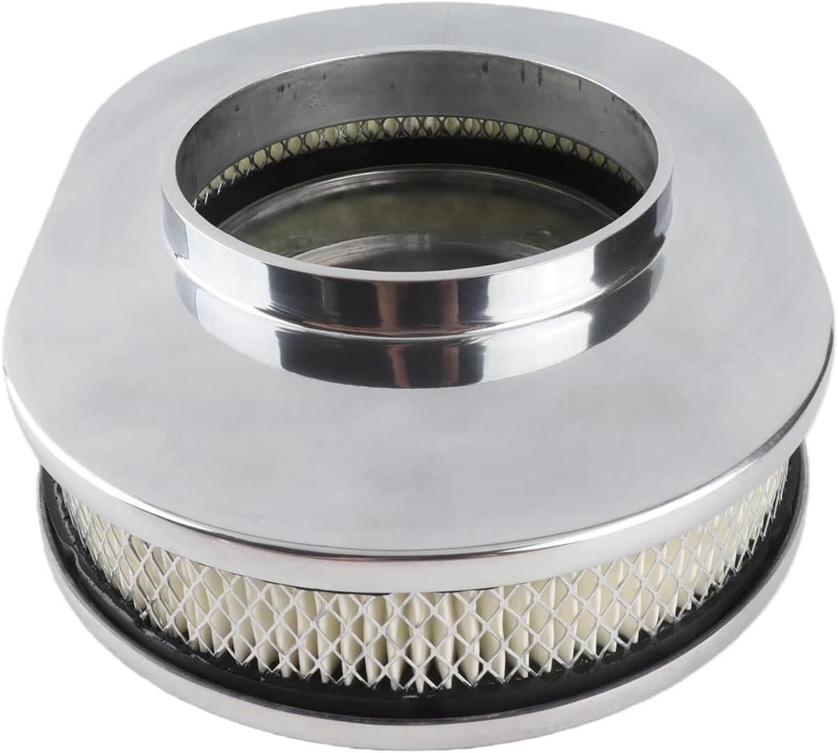 Luchtfilter voor automotor, 30,5 cm, wasbaar, herbruikbaar, aluminiumlegering, ovale stijl, vervanging voor Hot Rod — afbeelding 1