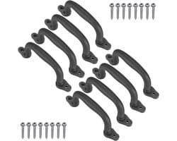 8 stuks klimhandgrepen, 18 cm antislip solide speeltuin handgrepen klimframe grijper voor schommel set/speelset/speelhuis/speelpark/binnen buiten aap bars/boomhut/stapelbed, zwart
