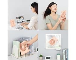 Draagbare Mini Tafelventilator - USB Oplaadbaar, 4 Snelheden, Stil, Perfect voor Thuis en Kantoor
