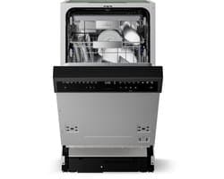 Klarstein Vaatwasser Velaire inbouwvaatwasser 45 cm - half inbouw, 10 couverts, 9 programma's, stil 42 dB, energieklasse B, AquaStop, kinderslot, inbouwvaatwasser - Vaatwasmachine - voor Keuken - Energiezuinig - Dishwasher