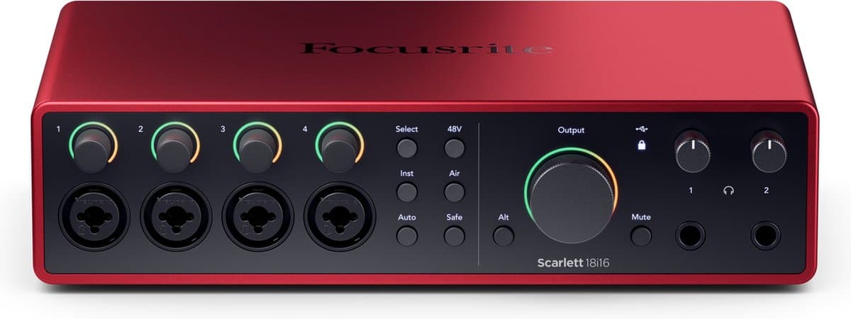 Focusrite Scarlett 18i16 4th Gen - USB Audio Interface - 18 Ingangen / 16 Uitgangen - 4 Microfoonpreamps - 24-bit/192kHz - USB-C - Desktop — afbeelding 1