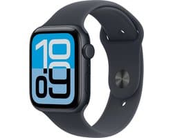 Apple Watch SE 3 GPS + Cellular 44mm aluminium zwart en sportband zwart (middernacht) - maat M/L