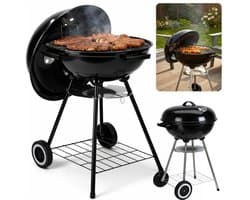 Cheqo® Houtskoolbarbecue - Houtskool Bbq - Kogelbarbecue - Barbecue Op Wielen - Kogelbarbecue Met Deksel - Houtskoolbarbecue Met Deksel - Houtskoolgrill - Tuinbarbecue - Buiten Barbecue - Zwarte Houtskoolbarbecue