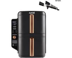 RFWR® Dubbele Lades Airfryer XL met 9,5L Inhoud - Ruimtebesparend Ontwerp voor 8 Porties