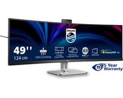 Philips 49B2U6900CH - Ultrawide QHD Curved Monitor - USB-C 100w - RJ45 - KVM switch - HDR400 - Webcam - 5jr Garantie - 49 inch