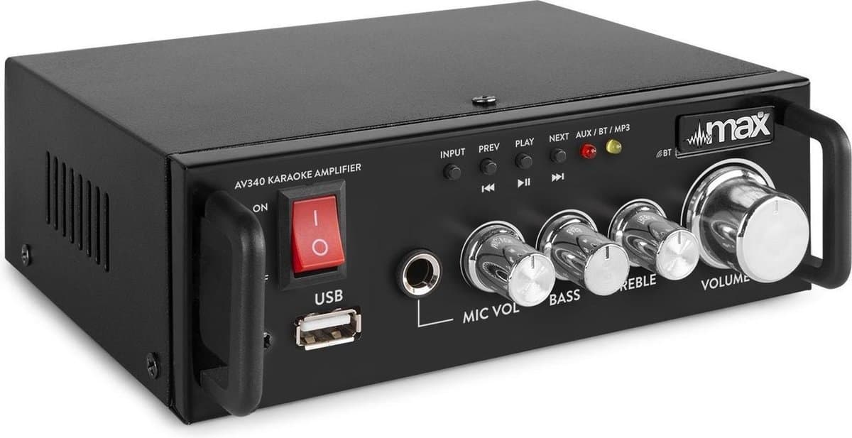 Karaoke versterker - MAX AV340 karaoke set versterker met Bluetooth en mp3 speler - 2x 50W — afbeelding 1